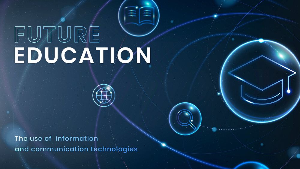 Future education technology template vector ad banner