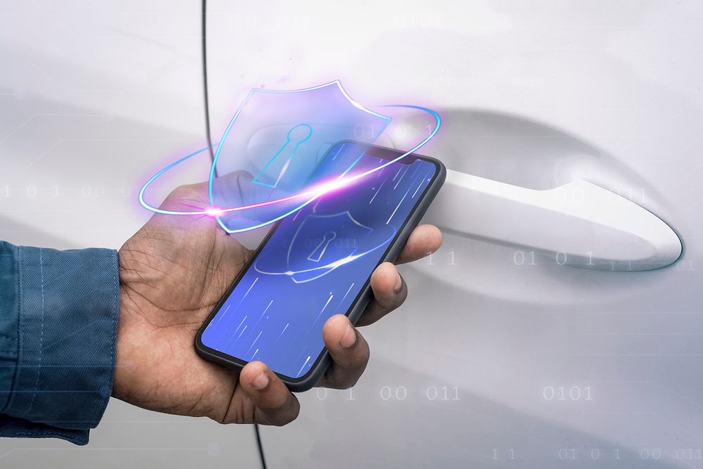 Smart car security psd unlock via smartphone digital remix