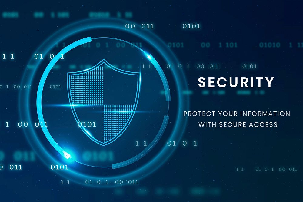 Data security technology template vector with shield icon