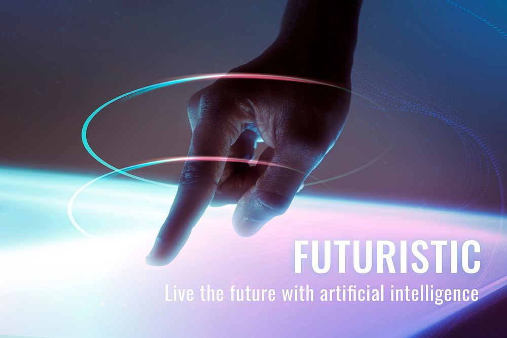 Futuristic AI technology template vector disruptive technology blog banner