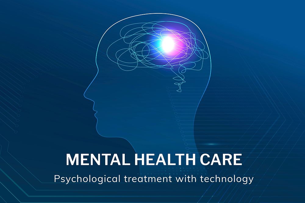 Mental health care template vector medical technology