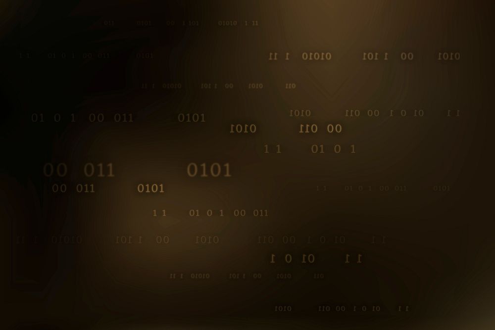 Binary code pattern vector on dark background