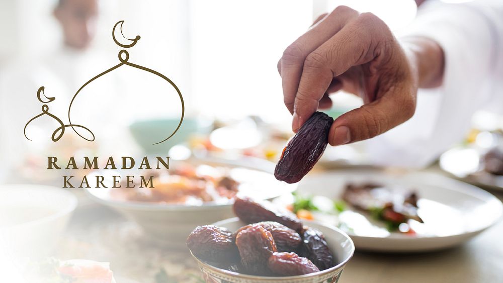 Ramadan Kareem banner template vector with greeting