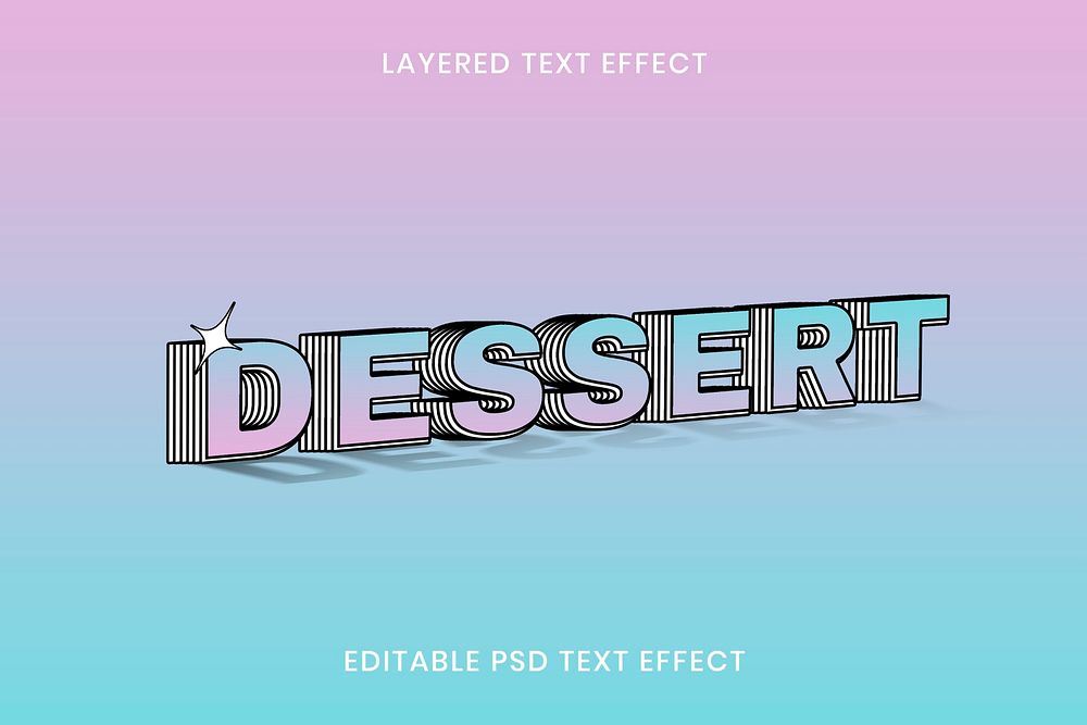 Layered text effect psd editable template