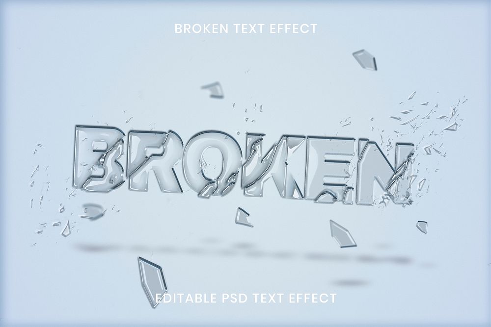 Premium PSD  Glitch text effect editable design