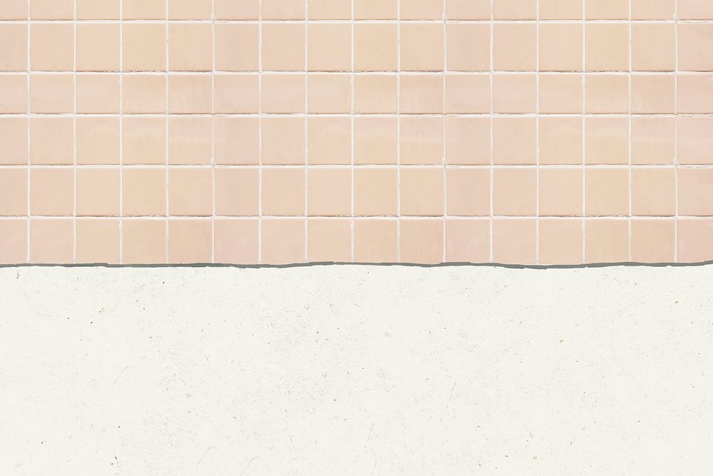 Pink tiled room background psd with design space