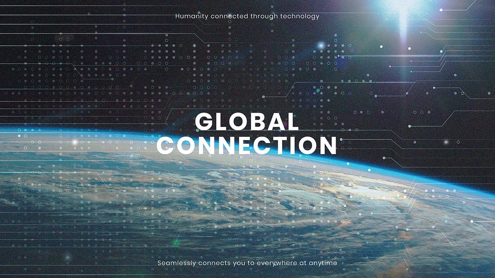 Global connection technology computer business presentation