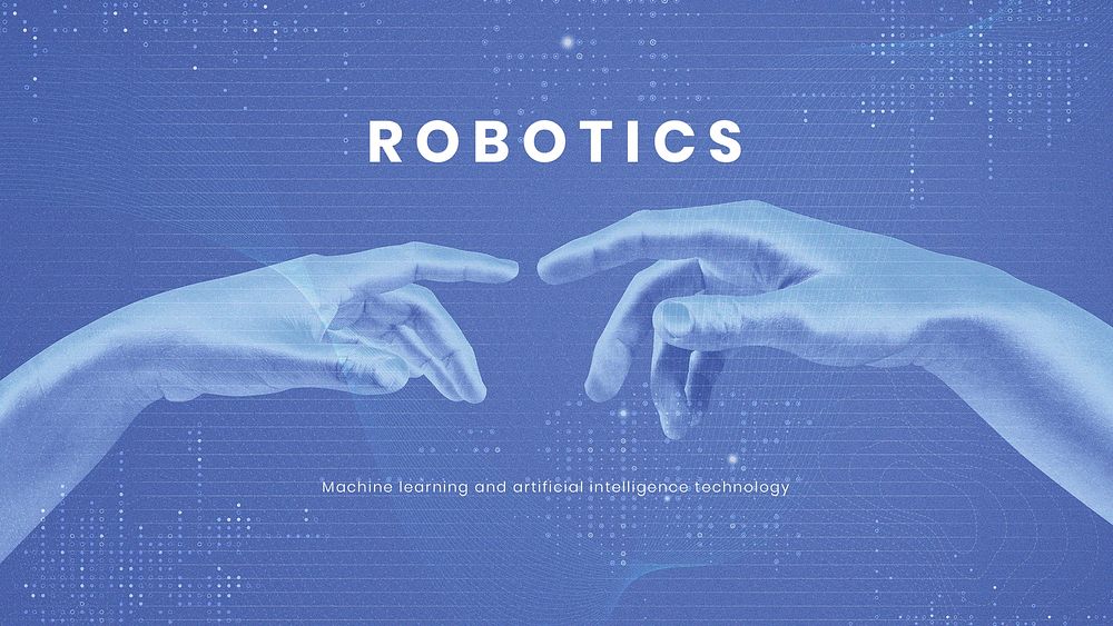 Robotic technology presentation template psd AI futuristic innovation
