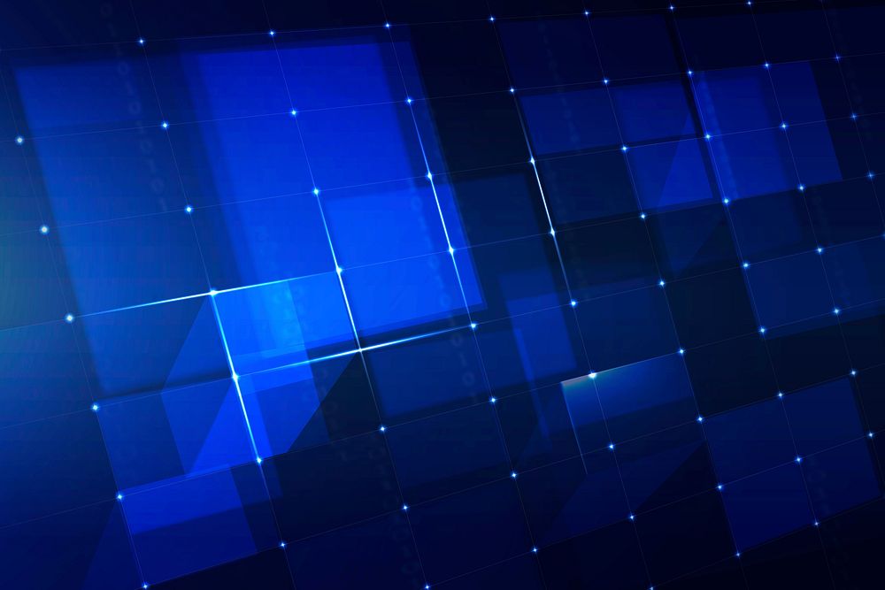 Digital grid technology background vector in blue tone