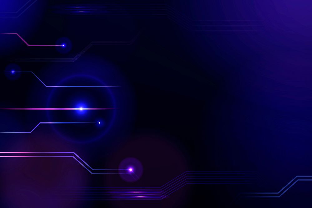 Digital grid technology background vector in purple tone