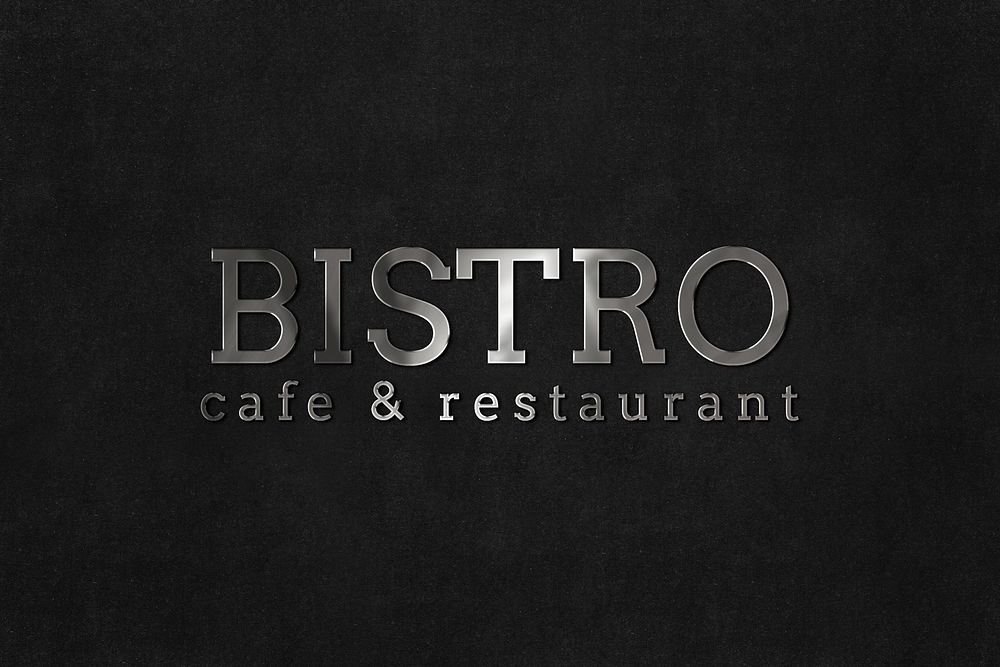 Emboss logo mockup psd for restaurant
