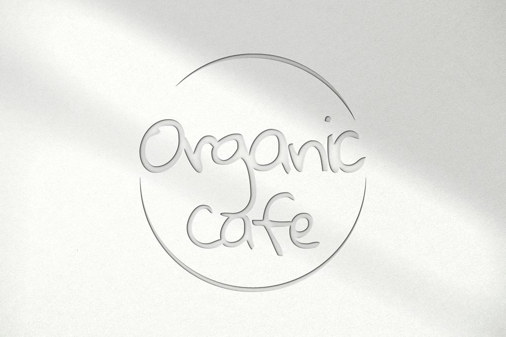 Deboss logo mockup psd for organic cafe