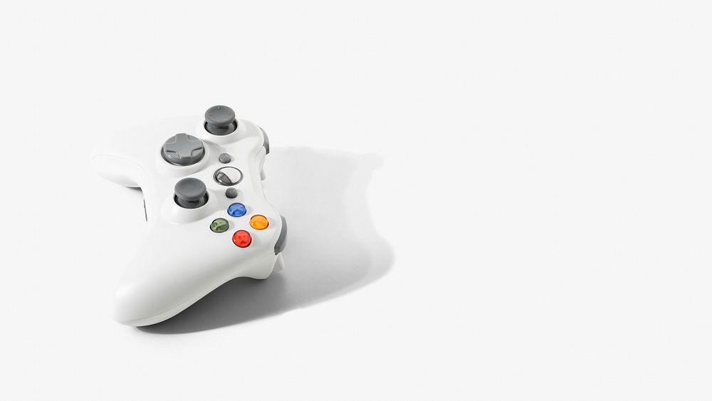 White gaming console psd entertainment technology concept