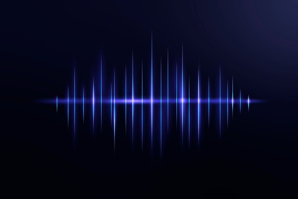Music equalizer technology black background psd with blue digital sound wave