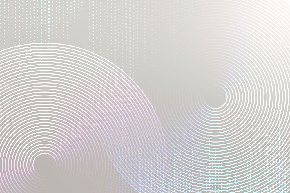 Geometric pattern gray technology background vector with circles