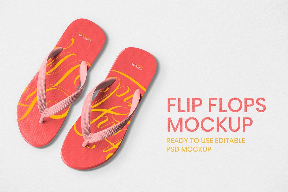 Flip flops mockup psd summer footwear fashion