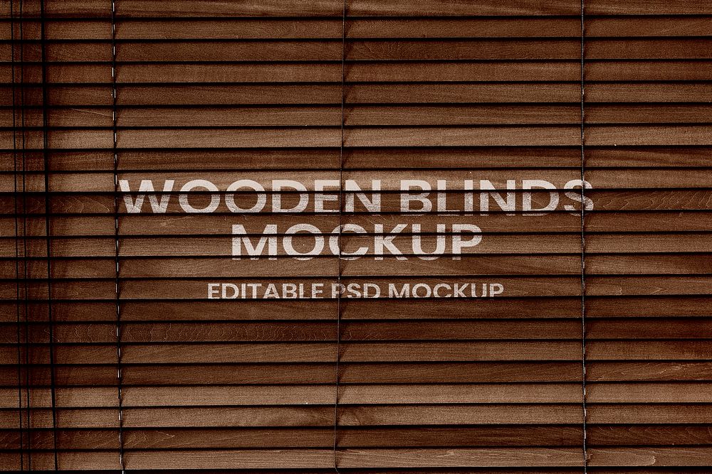 Wooden blinds mockup psd in vintage style