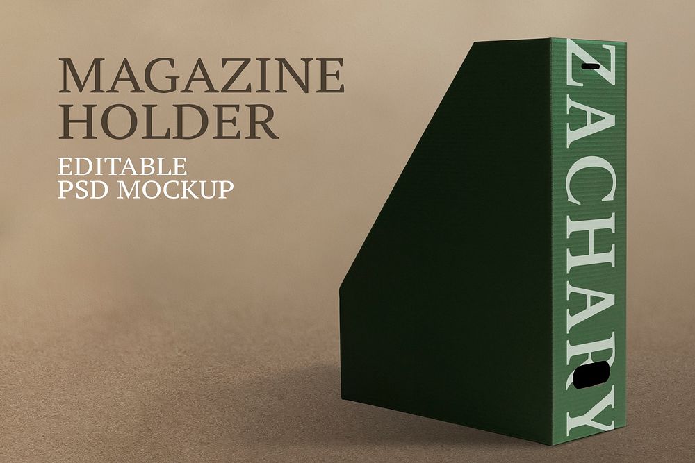 Magazine holder psd mockup for office supplies