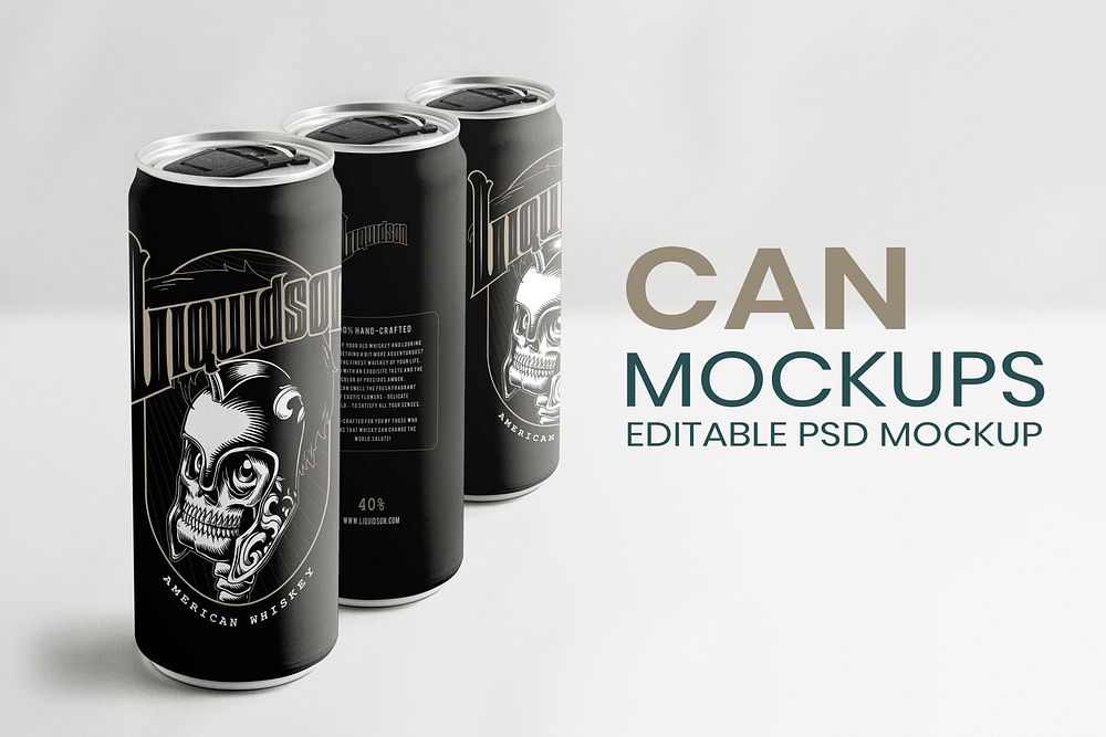 Can mockup psd beverage packaging product