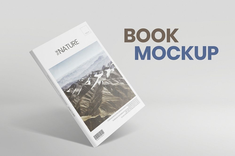 Magazine cover mockup psd with nature image