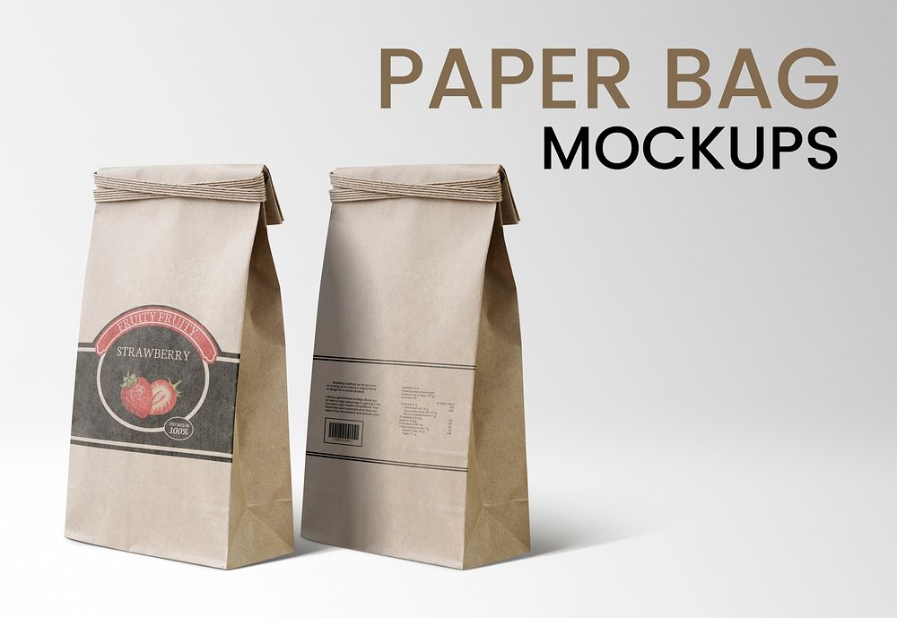Paper bag mockups psd product packaging