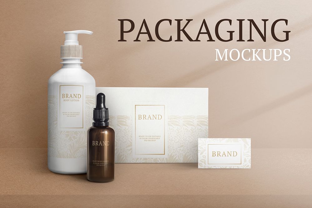 Beauty products packaging mockup psd