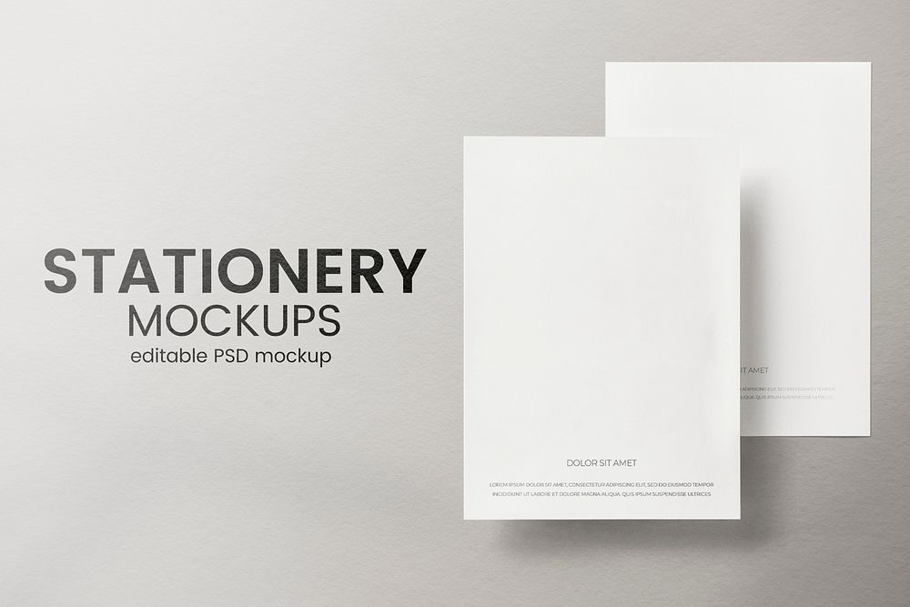 Paper stationery mockup psd with card