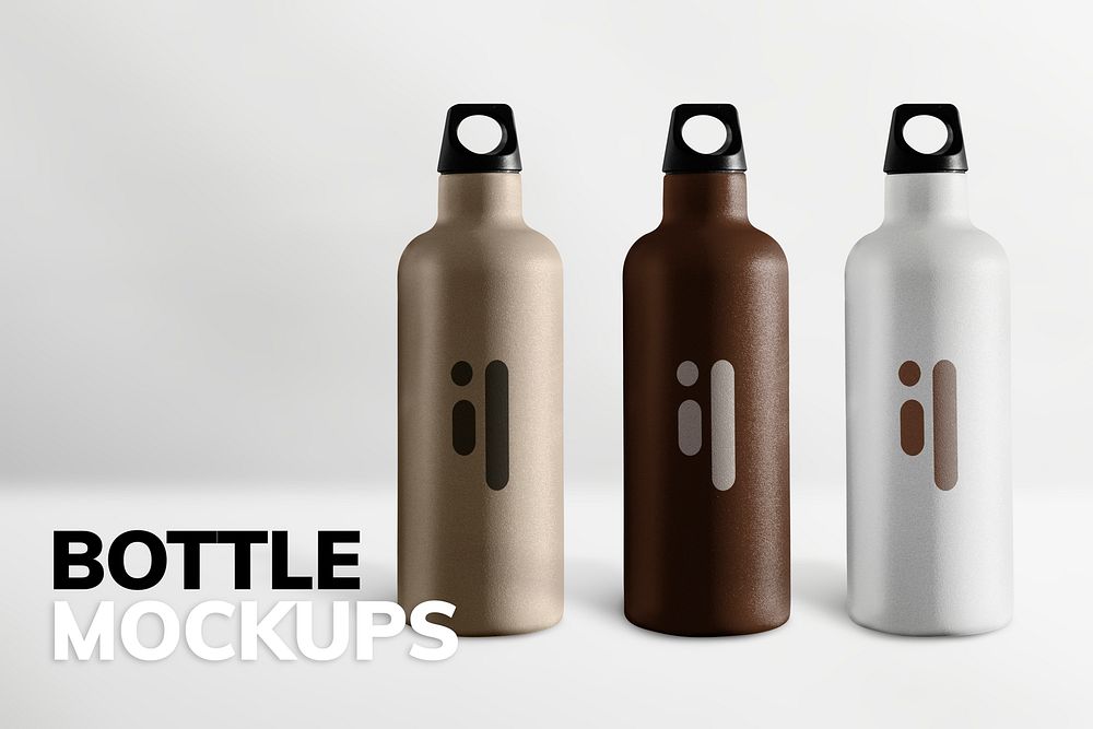 Reusable water bottle mockup psd