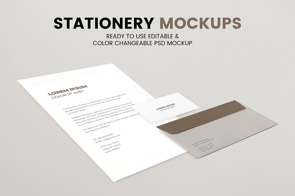 Envelope paper mockup psd stationery