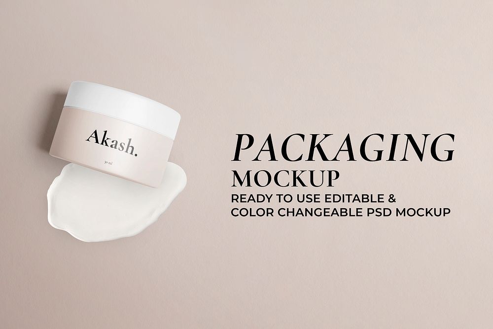 Skincare container jar mockup psd beauty product packaging