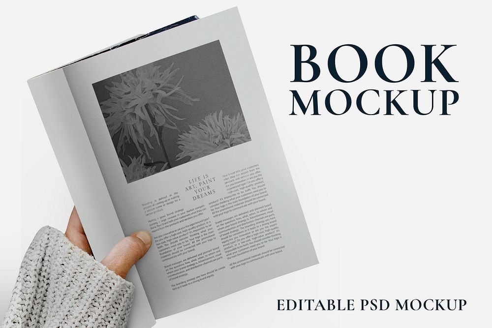 Minimal book pages mockup psd for publishing companies