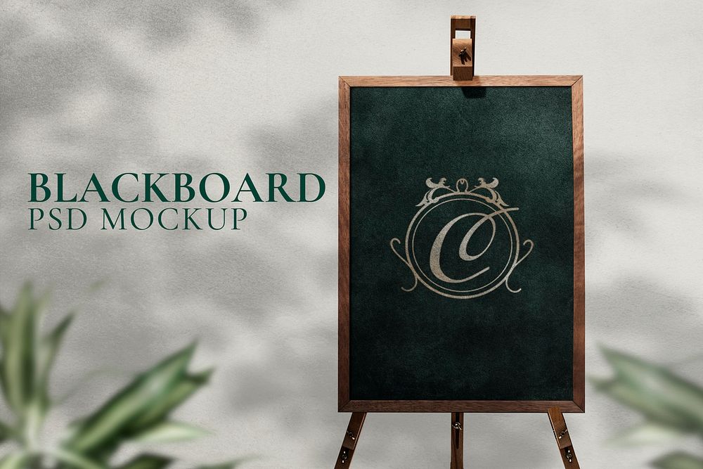 Blackboard easel sign mockup psd for weddings and events