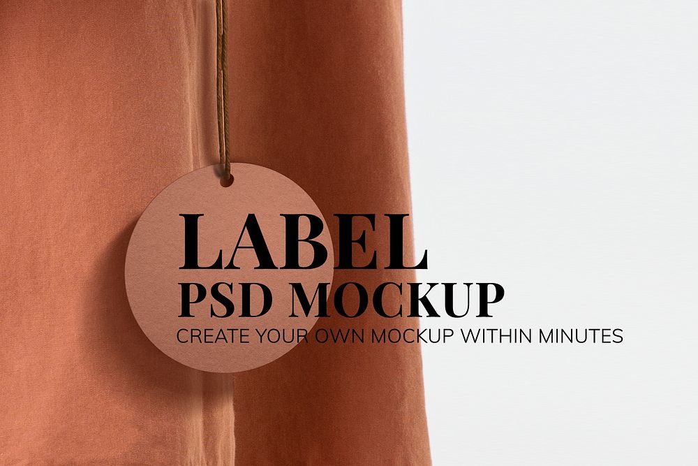 Minimal clothing label mockup psd for fashion brands