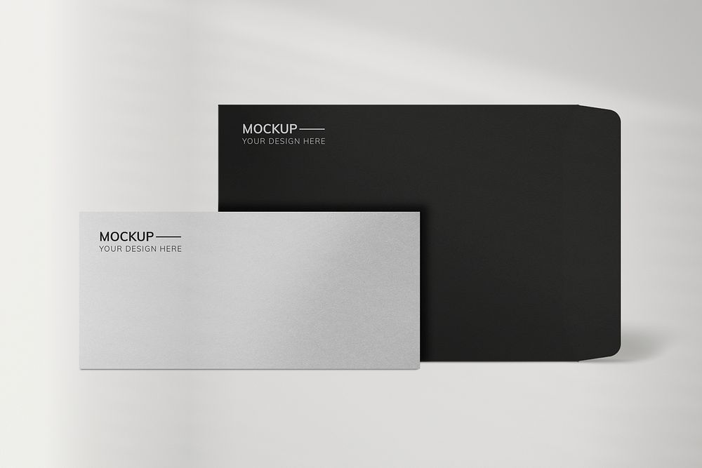Minimal paper mockup psd stationery with envelope