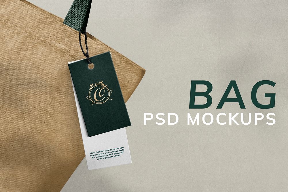 Minimal clothing label mockup psd for fashion brands