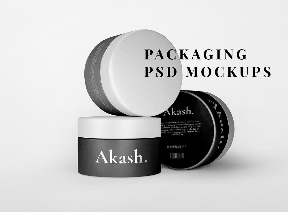 Skincare container jar mockup psd beauty product packaging