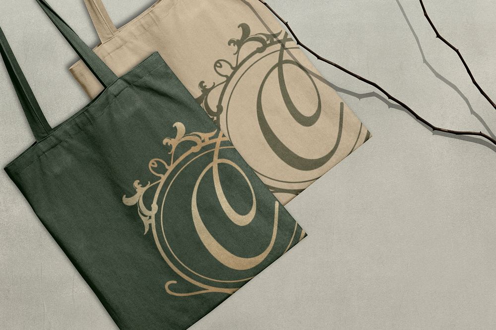 Canvas tote bag mockup psd in luxury style
