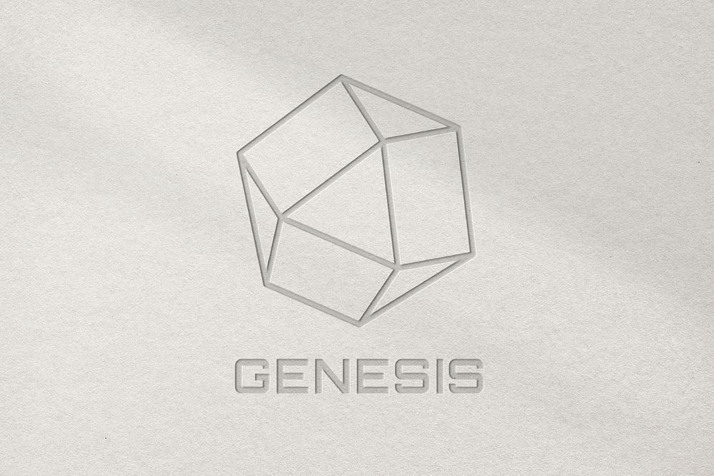 Science lab business logo psd template genesis in debossed style