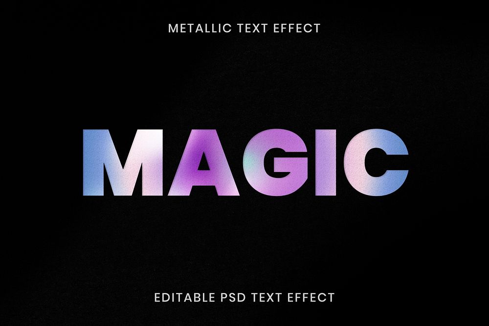Metallic text effect psd editable template