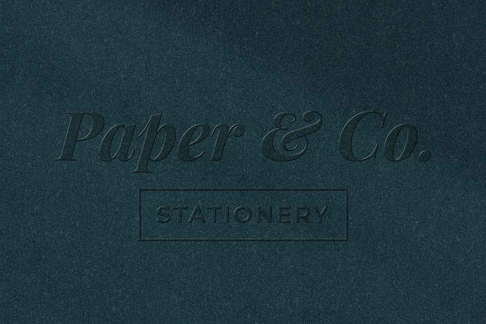 Stationery company logo template psd in embossed paper style