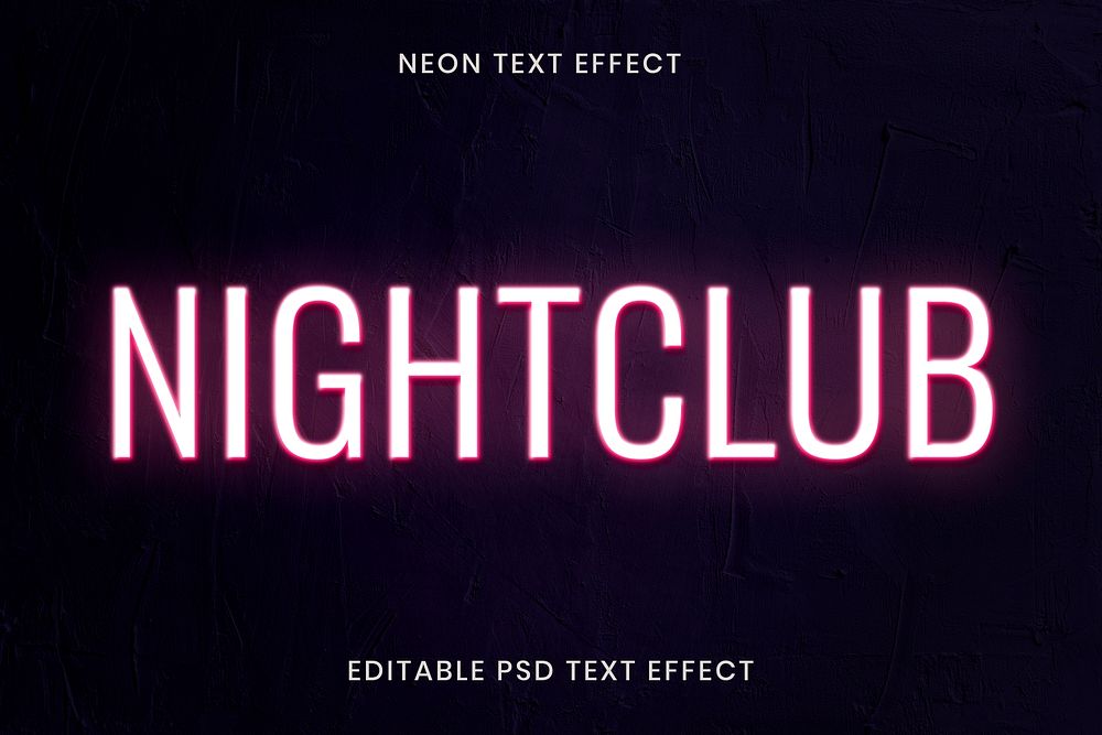 Neon text effect psd editable template