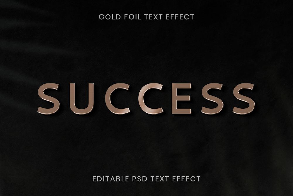 Gold foil text effect psd editable template