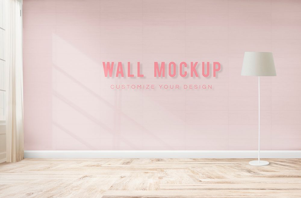 Lamp against a pink wall mockup
