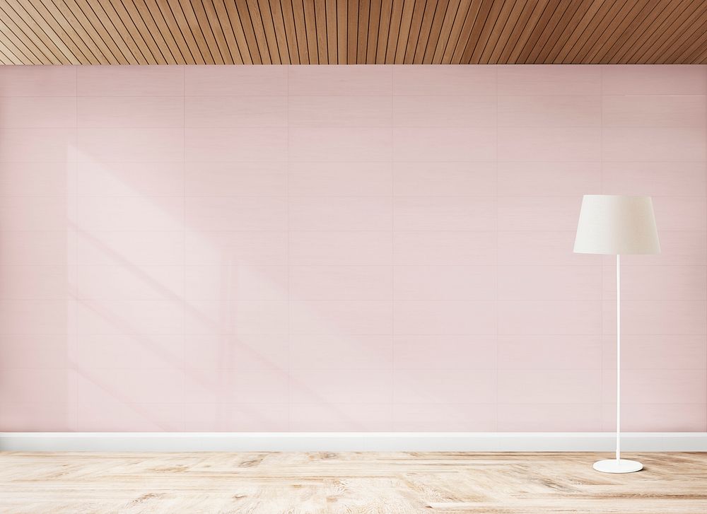 Lamp against a pink wall mockup