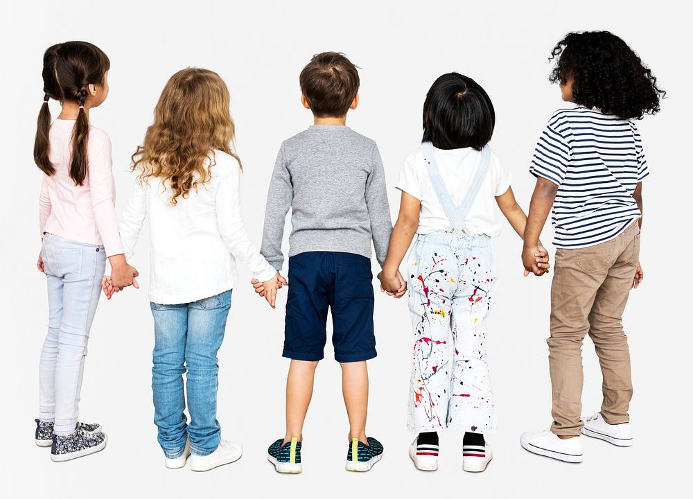 Group of kids holding hands