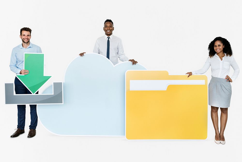 Cloud storage and download concept shoot