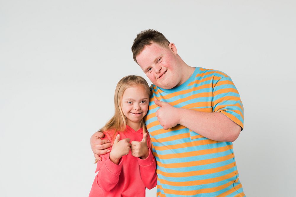 Cute siblings with down syndrome 