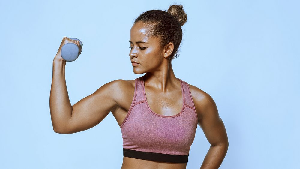 Woman weightlifting with a dumbbell