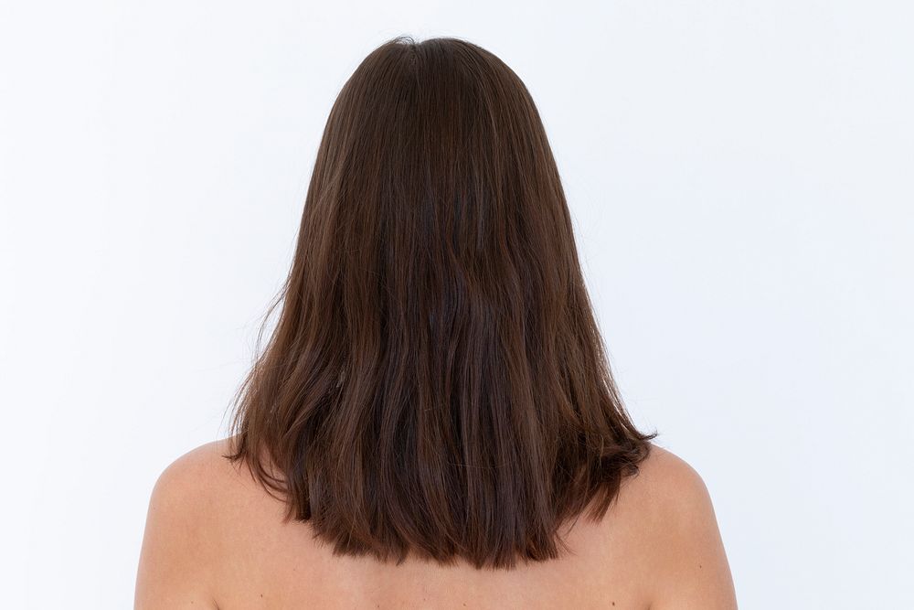 Rear view of a naked woman studio shoot
