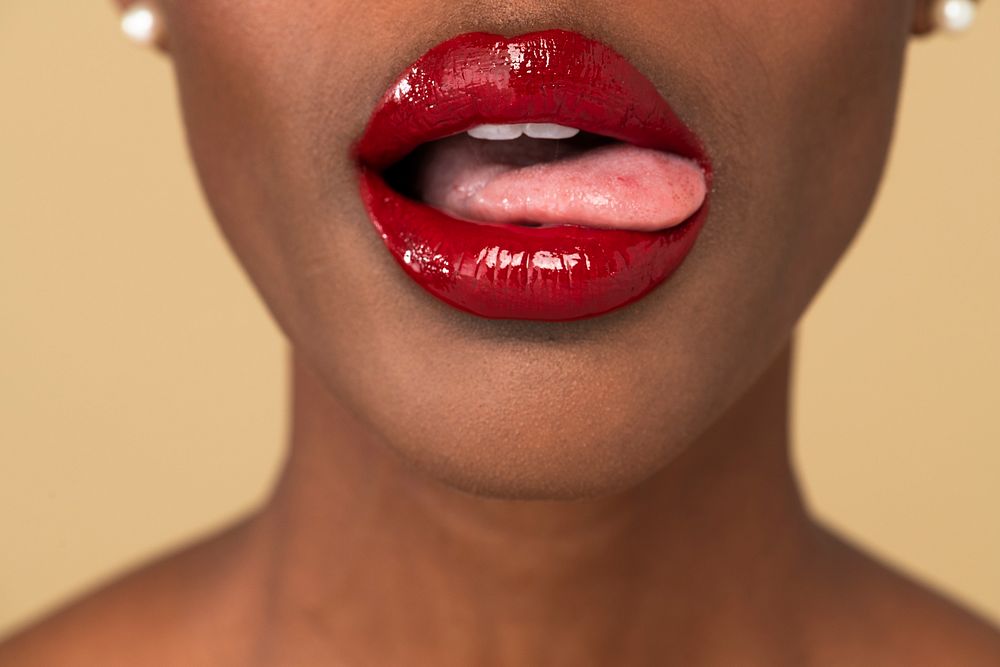 Black woman sticking her tongue out 